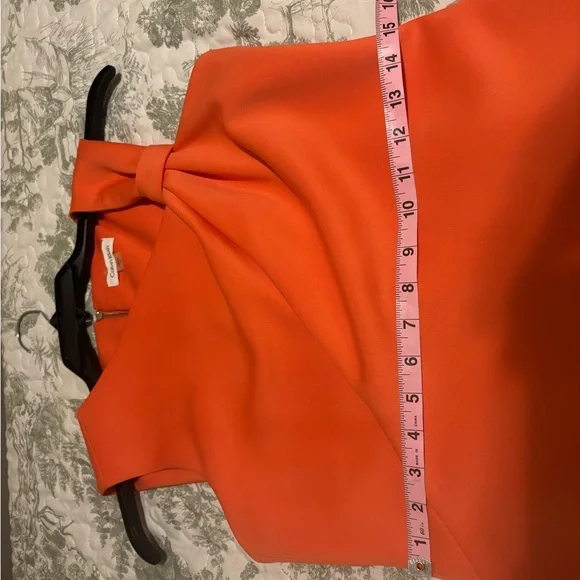Calvin Klein sz 6 ladies twist Shoulder melon sheath dress scuba stretch bodycon - Picture 10 of 16